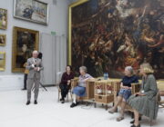 Spotkanie nauczycieli z córkami Edwarda Bernarda hr. Raczyńskiego w Muzeum Pałac w Rogalinie